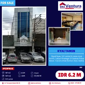 Dijual Ruko 3,5 Lantai Di Jalan Kyai Tamin, Lokasi Daerah Pasar Besar