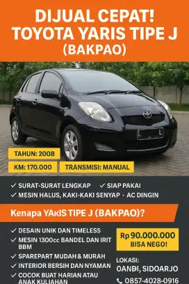Yaris 2008 tipe j