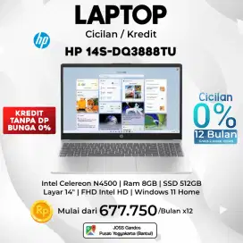 Laptop HP 14s-dq3888tu Cicilan / Kredit Tanpa DP, Bunga 0% 12 bulan
