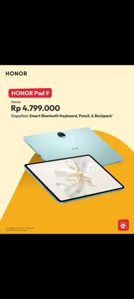 Promo pad honor Ram 16 memori internal 256Gb