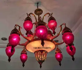 Lampu kristal jumbo warna merah