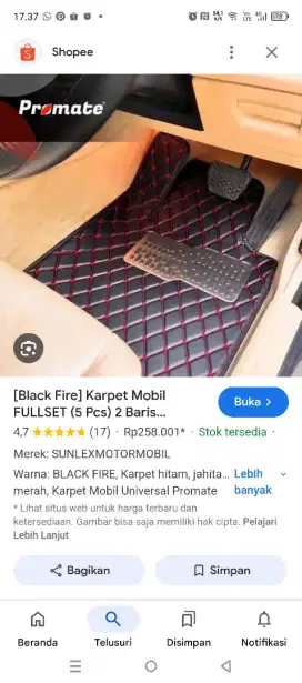 Karpet mobil kulit keren