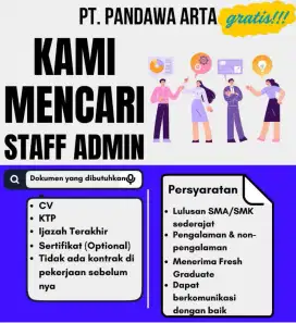 Kantor kita sedang mencari untuk lowongan