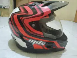 HELM MDS SUPER PRO / SUPERMOTO ORIGINAL / MDS FULL FACE/ DOUBLE VISOR