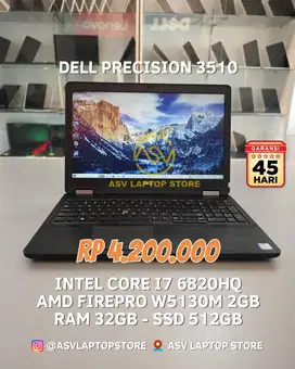 DELL PRECISION 3510 I7 6820HQ LAPTOP EDITING RENDERING WORKSTATION