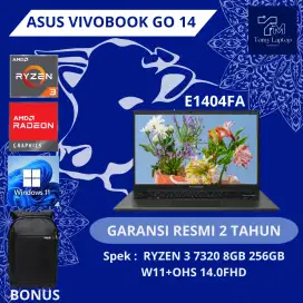 ASUS VIVOBOOK GO 14 E1404FA RYZEN 3 7320 8GB 256GB W11+OHS 14.0FHD