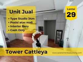 Jual Cepat unit atas mall 2BR modif jadi studio apartment Bassura City