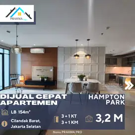 Jual Apartemen Hamptons Park 3+1BR Combine Unit Renovated Full Furnish