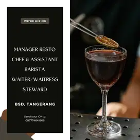 Lowongan Kerja Chef Barista Cook Waitress Waiter Manager Restoran