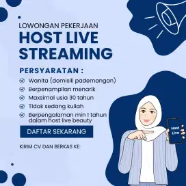 Lowongan host live beauty