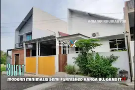 Rumah Modern Semi furnished tengah kota dijual murah di Pandanwangi