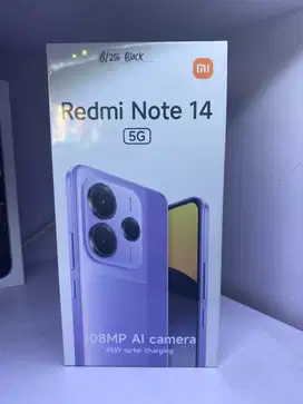 Redmi note 14 5G Ram 8/256gb hitam baru garansi resmi nasional msi