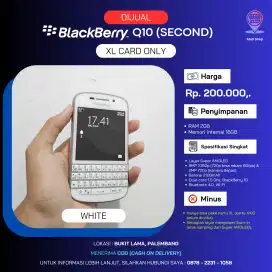 BlackBerry Q10 Second - Kartu XL Only - Minus LCD Burn-In - 2/16