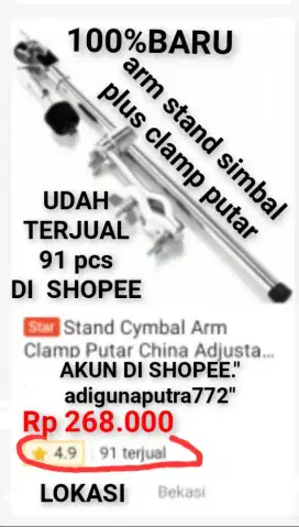 100%br TERMURAH DI SHOPEE ARM STAND SIMBAL PLUS CLAMP