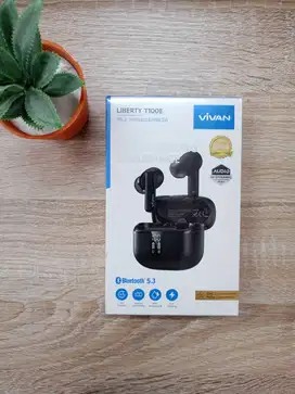 VIVAN TWS Liberty T100E Headset Bluetooth 5.3 Powerfull Bass ENC Lcd