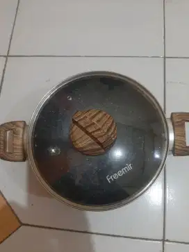 Wajan panciset tutup kaca 24cm& panci 3 pcs 16,18,20 cm