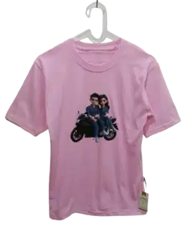 Kaos sablon wanita lengan pendek