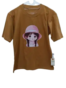 Kaos sablon wanita lengan pendek