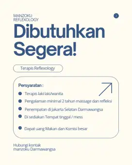 Dibutuhkan terapis Wanita