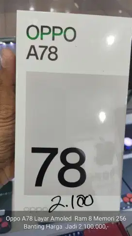 BARU Oppo A78 4G  Ram 8 Memory 256GB