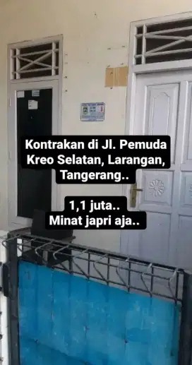 Kontrakan Nyaman di Kreo Selatan Tangerang – 1,1 Juta/Bulan