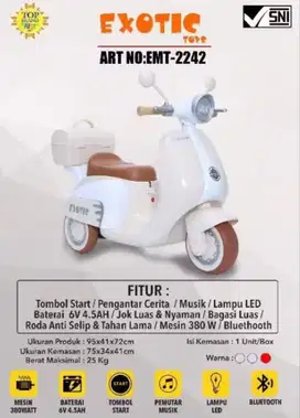 ￼Motor Aki Exotic EMT 2242 Model Vespa Mainan Anak Motoran
