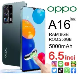 HP murah OPPO A16 RAM 8GB ROM +256GB 6.5inci Handphone android