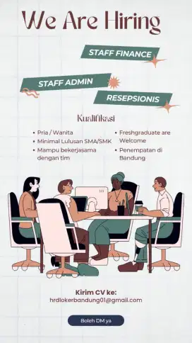 Loker Staff Admin Finance Resepsionis Bandung