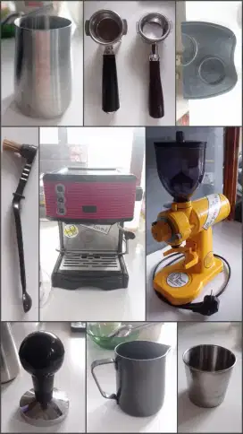 Mesin kopi dan perlengkapannya