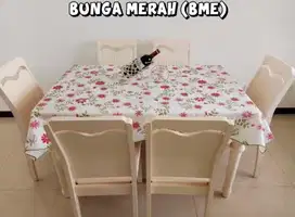 Taplak meja makan size 137x183cm, 4 & 6 kursi