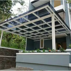 Kanopi alderon double layeur besi hollow galvanis