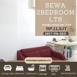 2BR sewa furnished /3bln lt 8 apartemen bassura city