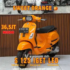 Piaggio Vespa S 125 IGET LED TH 2022 WARNA ORANGE PERFECT CONDITION