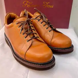 SIZE 39 | FORTUNA Tan Calf 25300 - Fullset Sepatu Kulit Sneakers Pria