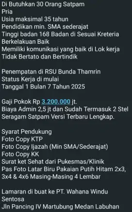 Loker satpam/ security