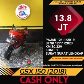 SUZUKI GSX 150 R TH.2018, B DEPOK. MTR MURAH CM DI ALISTA MANDIRI MTR.