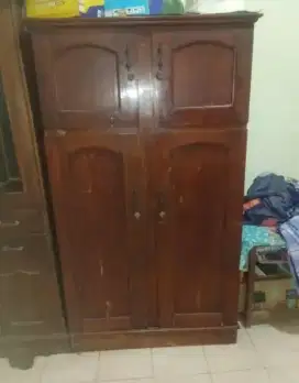 Lemari 2 pintu kayu jati