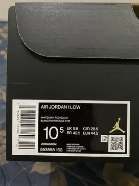 Air Jordan Low 1 Red Bull / NEW