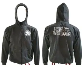 Sweater hoodie harley davidson grey dan skull