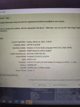 LAPTOP ASUS RAM 4GB