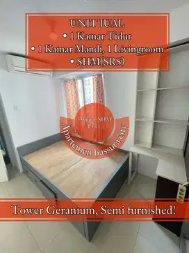 JUAL 1BR SEMI FURNISH BASSURA CITY APARTEMEN GERANIUM SHM(SRS)