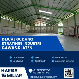 Dijual gudang lokasi cawas klaten luas 10205m BU!