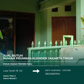 Jual Butuh  Rumah Prumnas Klender Jakarta Timur