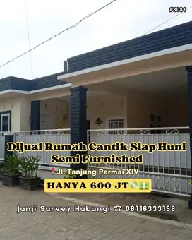 Dijual Rumah Cantik Siap Huni di Daerah Tanjung Gusta