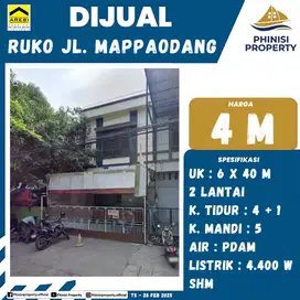 DIJUAL RUKO 2 LANTAI JALAN ANDI MAPPAODANG DALAM KOTA AREA RAMAI
