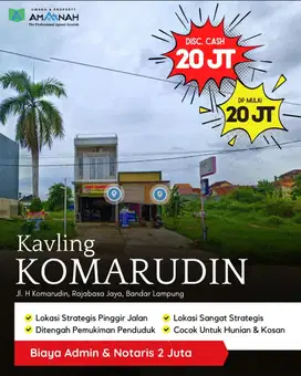 TANAH MURAH PINGGIR JALAN UTAMA DEKAT KE KAMPUS POLINELA RAKABASA JAY