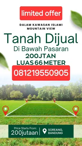 Jual Tanah view mountain daerah Bandung