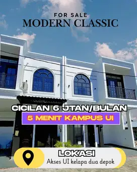 Rumah klasik siap huni di Depok Akses UI - 2 menit Mako Brimob