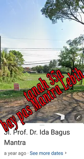 Dijual Tnh 34a di pinggir Jln Bay Pas IB Mantra Lebih Gianyar Bali