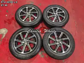 Jual velg + ban oem ayla r14 4x100